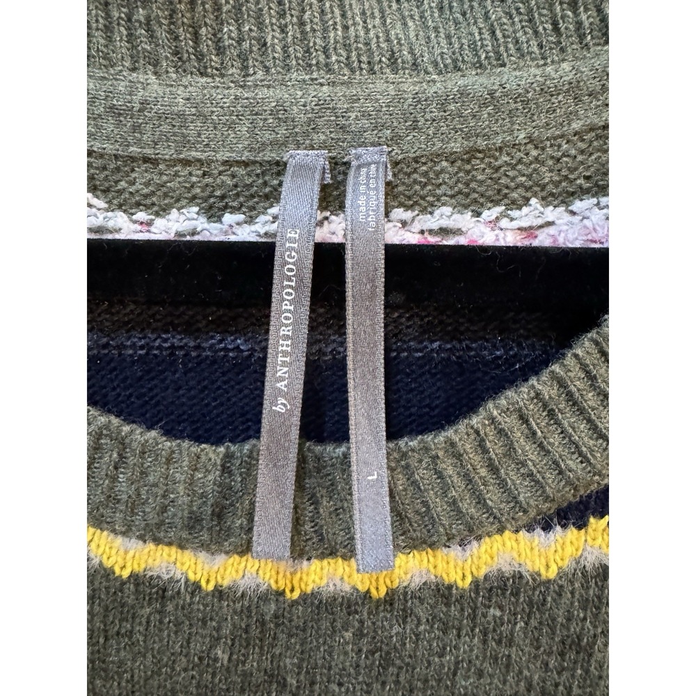 By Anthropologie Layered Sweater Dress Multicolor Striped Size Large Stripe Wool - Picture 5 of 11